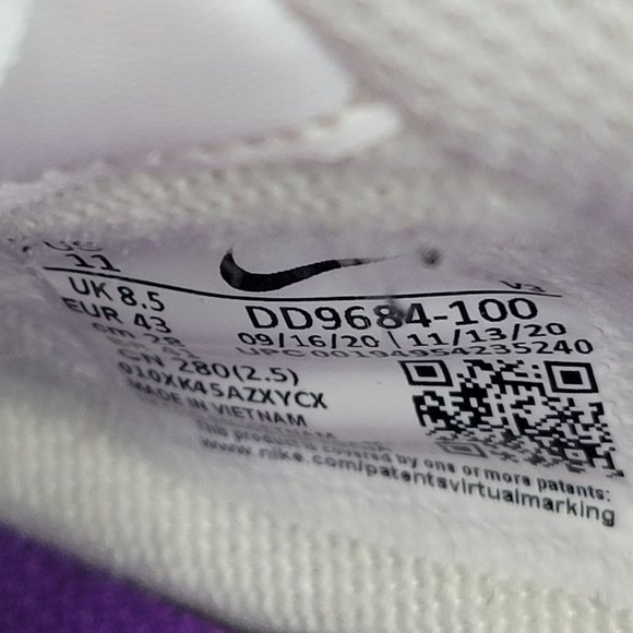 Nike Air Force 1 Low Shadow White Electric Green Womens Shoe DD9684-100 Size 8.5 - Picture 8 of 8